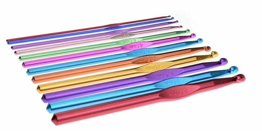 12PCS Aluminum Crochet Hook Set