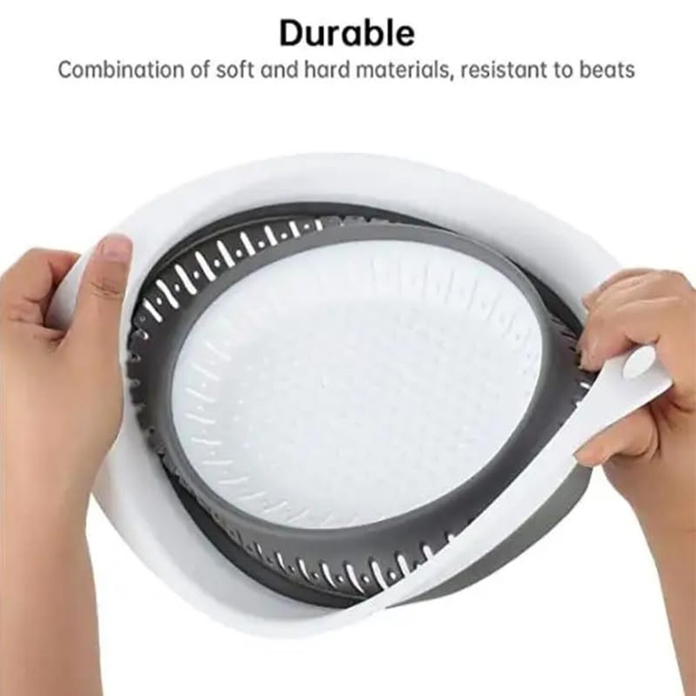 Collapsible Colander Set, Square Round Triangles Silicone Kitchen S... Fast Ship