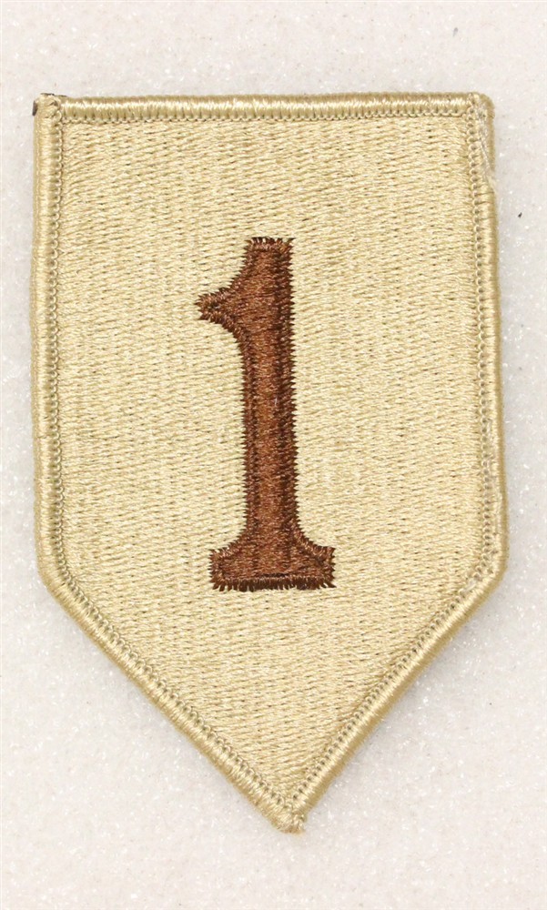 Army Patch: 1st Infantry Division - brown/tan, merrowed edge