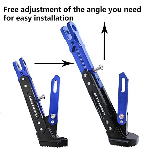 Universal Motorcycle Kickstand Adjustable Foot Side Support Parking Blue
