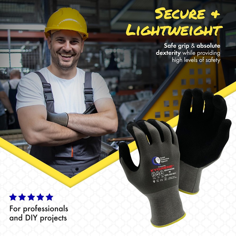 Quest Protective Apparel Cut Resistant Work Gloves (ANSI A1) – Lightweight