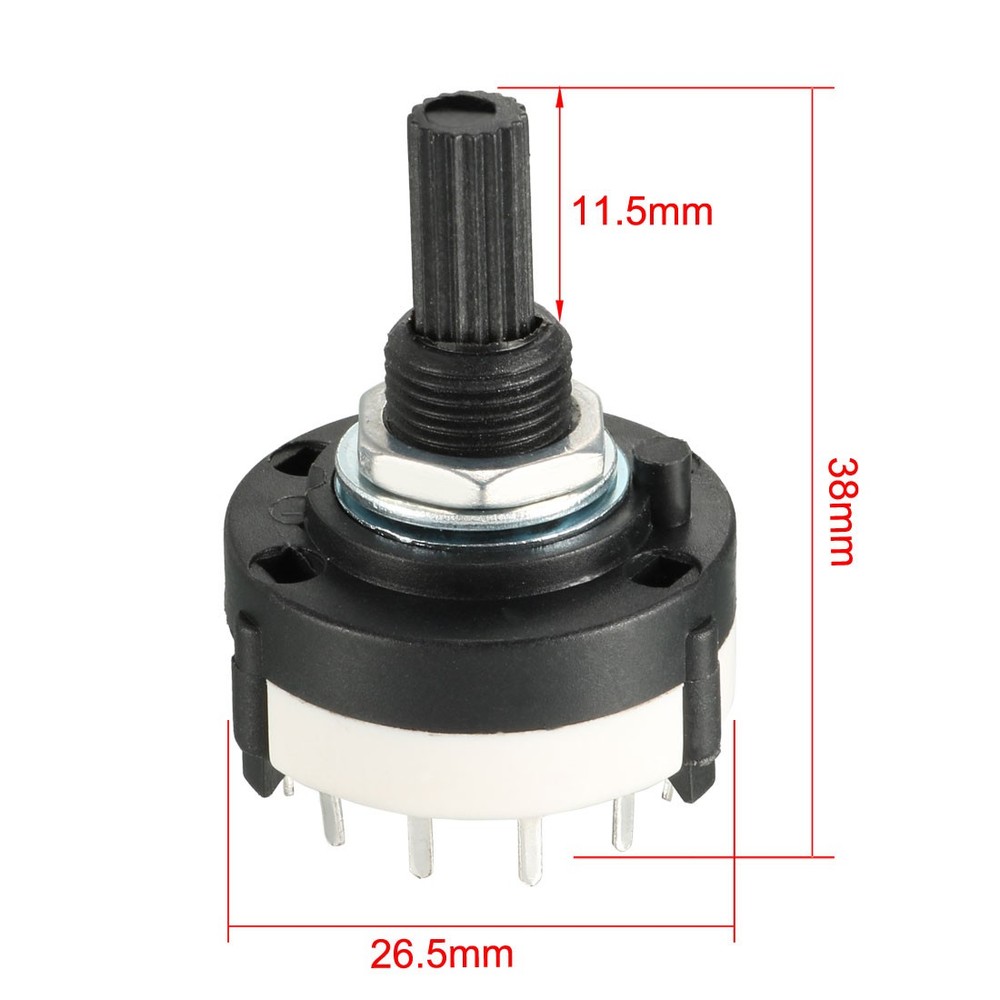 1P12T 1 Pole 12 Position Selectable Single Deck Channel Rotary Switch Selector