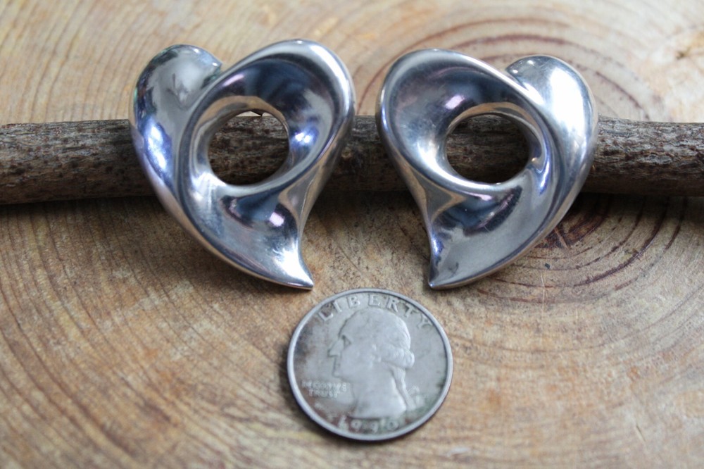 Sterling Silver Open HEART Earrings by Getco Inc.