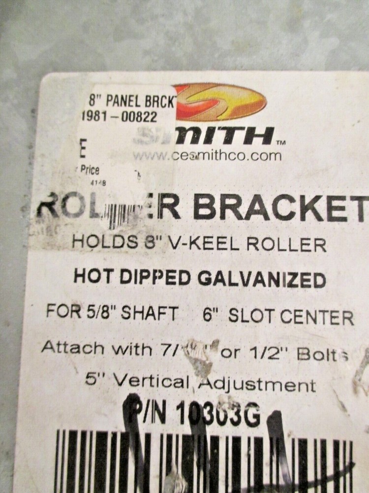 Smith 8" Galvanized Steel Panel Bracket V-Keel Roller
