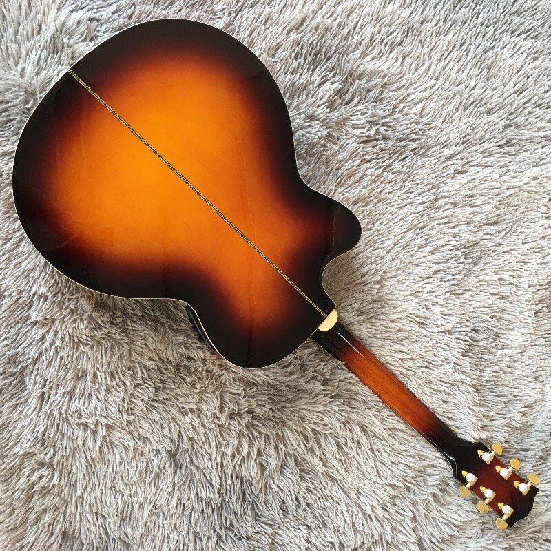 SJ-200 Standard Tri Burst Acoustic Guitar AAA Flame Maple Back 6Strings Ship US
