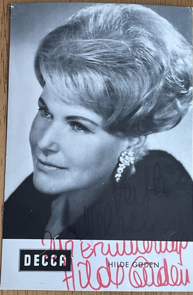 Austrian Opera Soprano Hilde Guden Autograph Photo