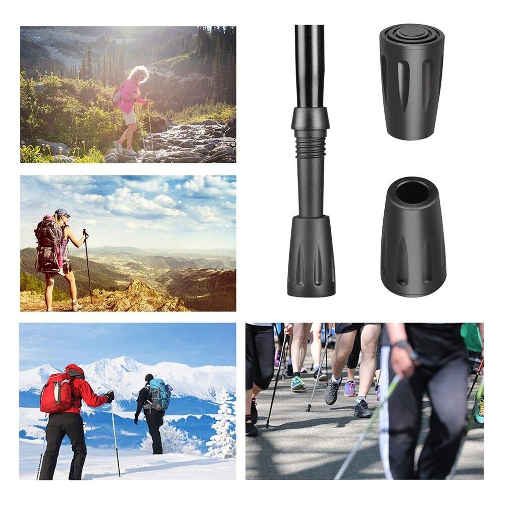 Hiking Pole Replacement Tips 16 Pack Rubber Tips for Walking Sticks Tips Trek...