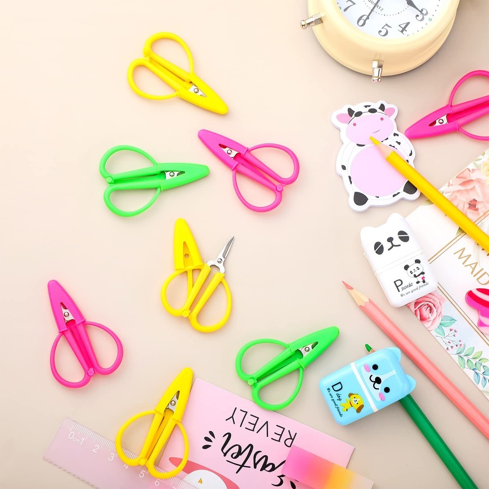 18 Pcs Mini Scissors Multicolor Tiny Scissors with Cover Portable Detail Sewing