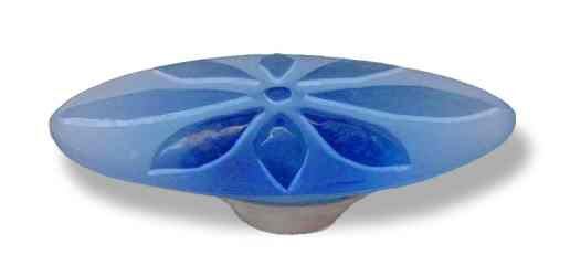 3-3/4" Betsy Fields Flower Pull Blue with Satin Nickel