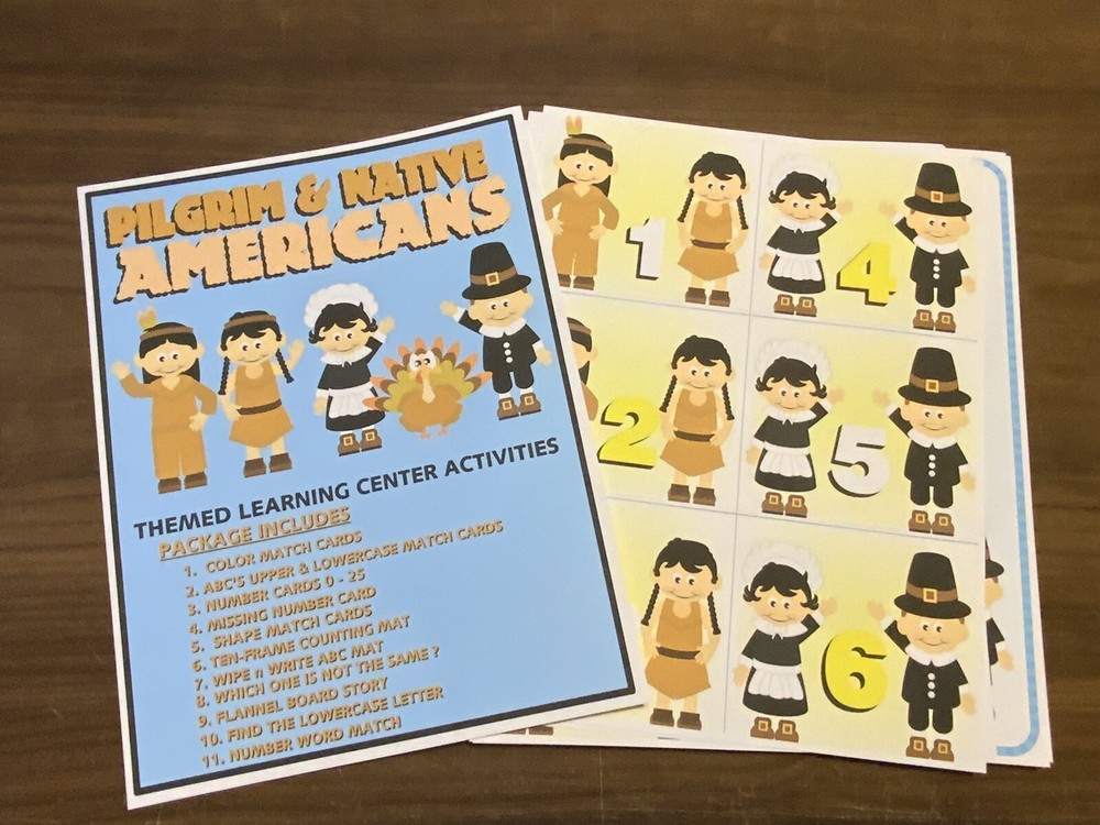 PIlgrams & Native Americans - THEMED Learning Activities Package- LAMINATED