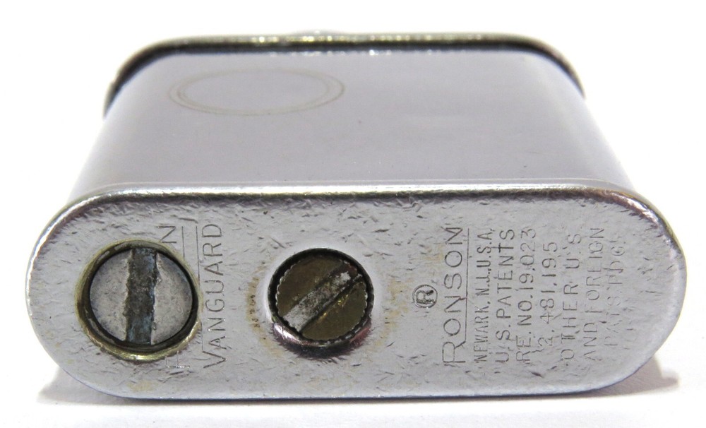 Ronson Vanguard Art Deco Blank Engraved Push-Button Vintage Cigarette Lighter
