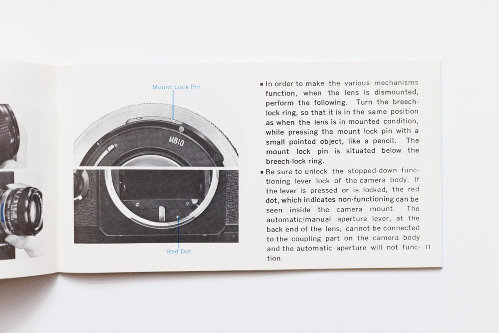 Canon FD Interchangeable lenses Instructions Manual 8th Edition