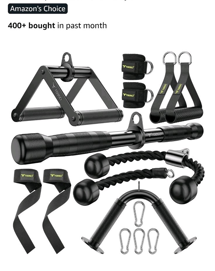 Cable Attachments for Gym, LAT Pulldown & Cable Machine Attachment Set: V-Shape!