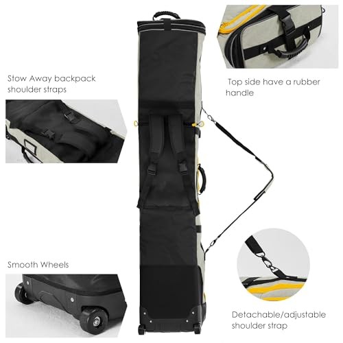 Roller Snowboard Bag with Wheels Adjustable Length… Light Brown