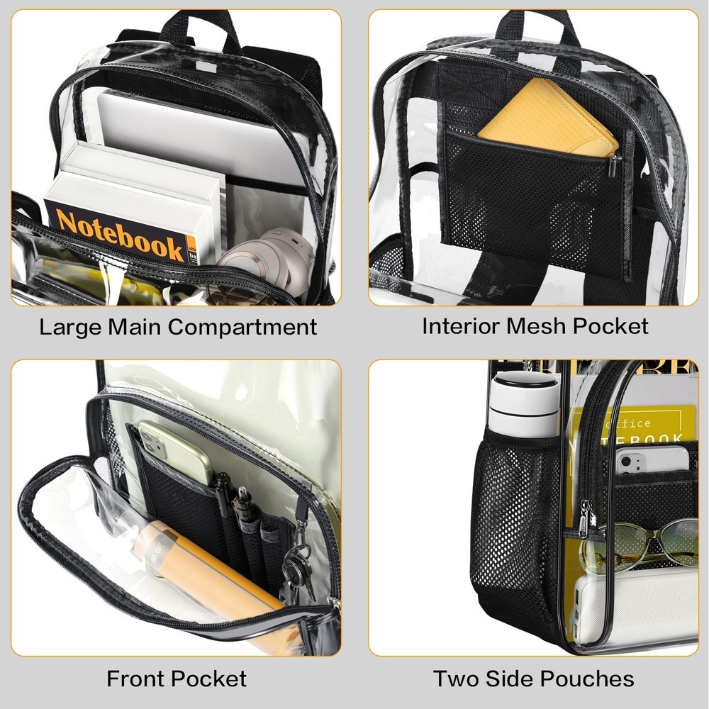 PAMANO Clear Backpack, Heavy Duty Transparent Backpack with Reinforced Bottom...