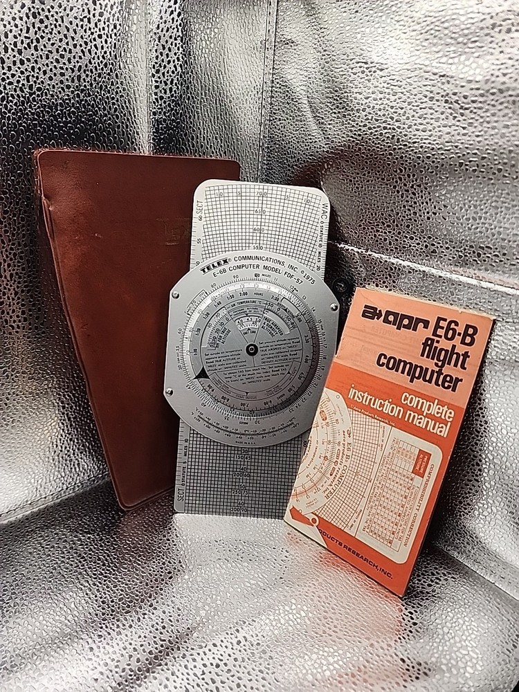 Vintage Telex E6-B Flight Computer w/ Manual & Case FAA Pilot Navigation