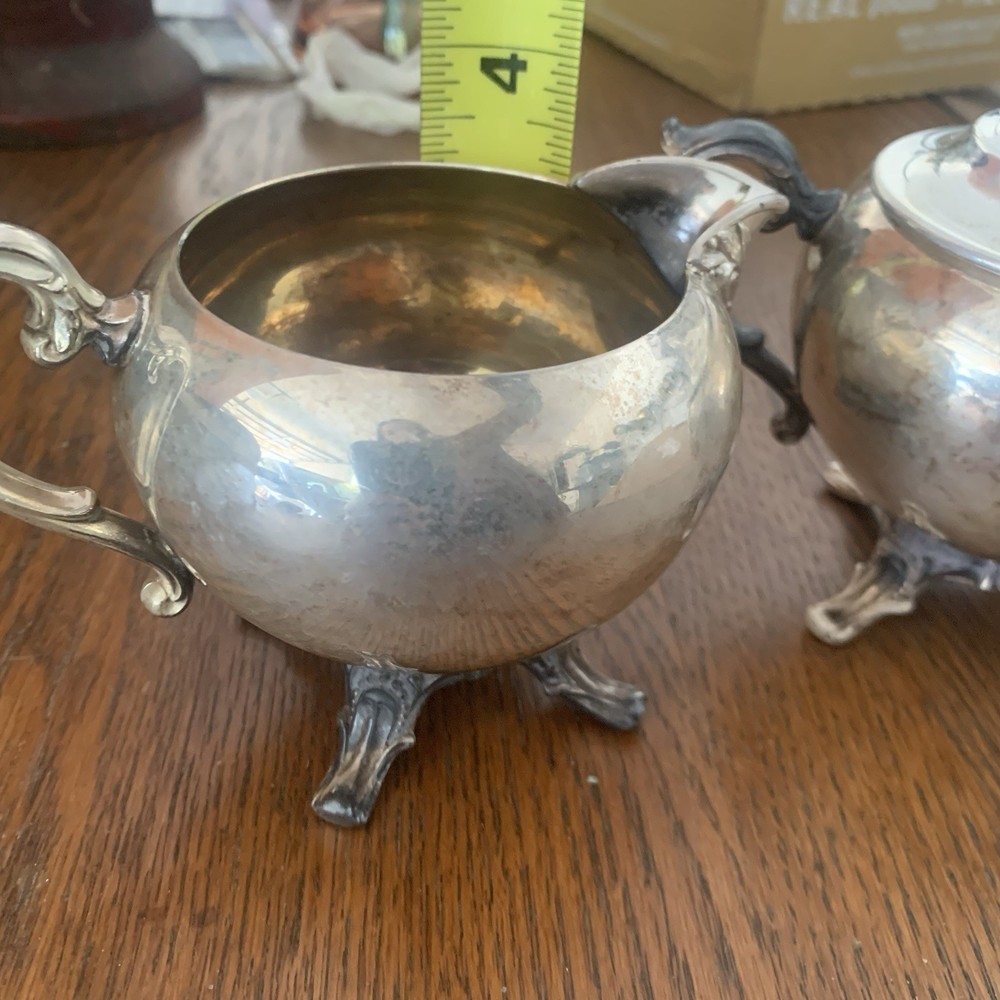 W.M Roger’s Silverplate Footed Creamer And Lidded Sugar Set