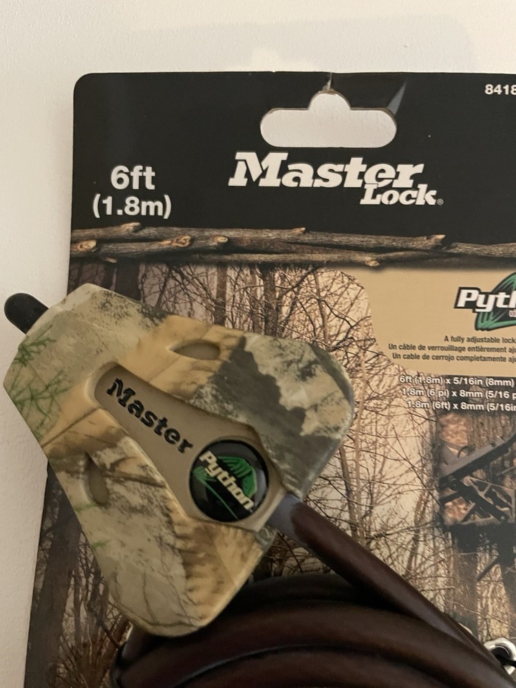 2 Master Lock 6Ft Python Adjustable Locking Cable Matching Key P632 Pair Camo