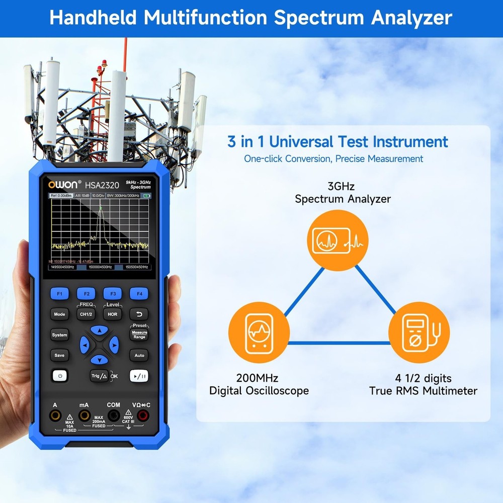 OWON Handheld Spectrum Analyzer with Oscilloscope and Multimeters,Frequency R...