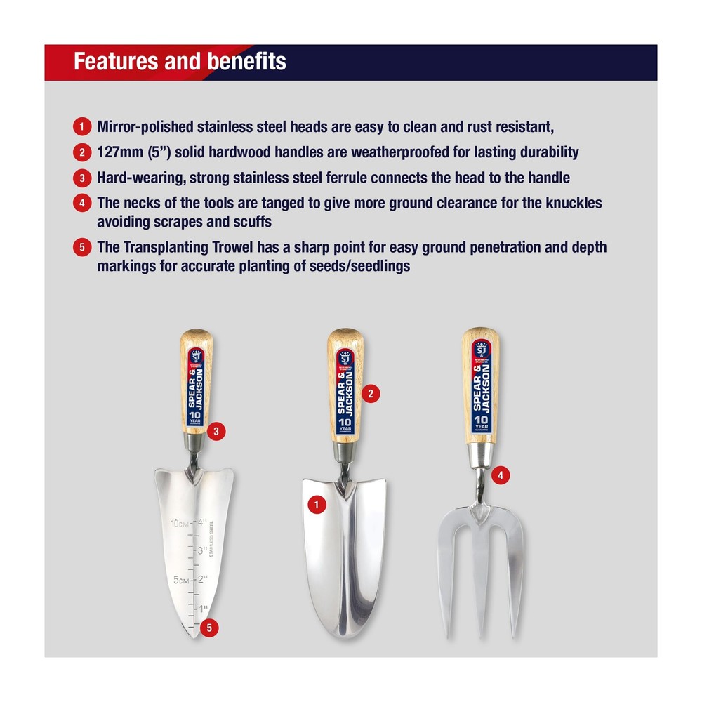 Spear & Jackson 3056GS Neverbend Stainless 3 Piece Gift Set Silver