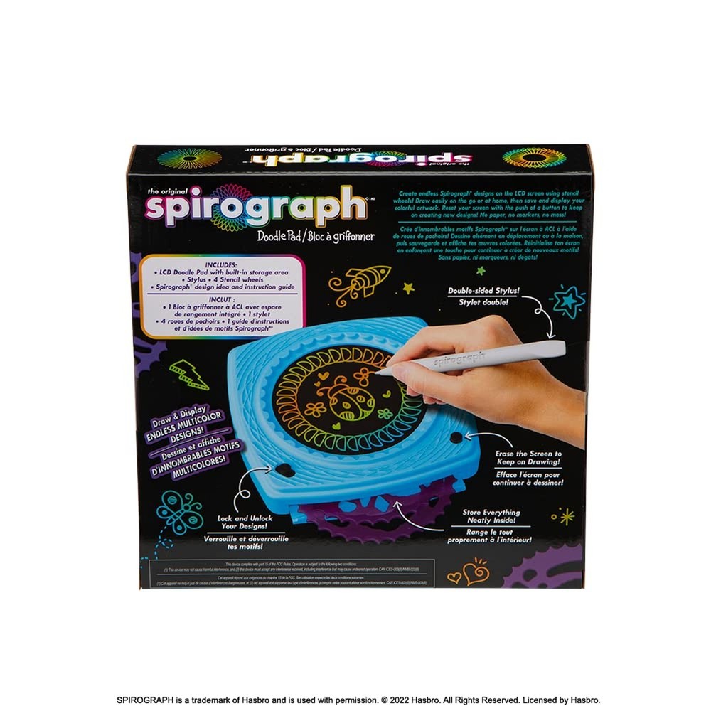 Spirograph Doodle Pad– Arts and Crafts, Scratch Art, LCD Writing Tablet fo