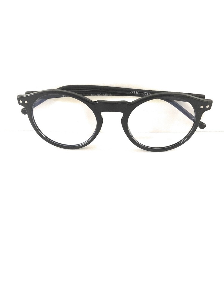 Two pair/Spexx Blue Light Filter Black Computer Glasses Keyhole Nose Bridge