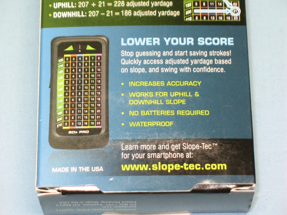 SLOPE TECH ~ # SDx PRO ~ GOLFER SLOPE COMPENSATION "GOLF"