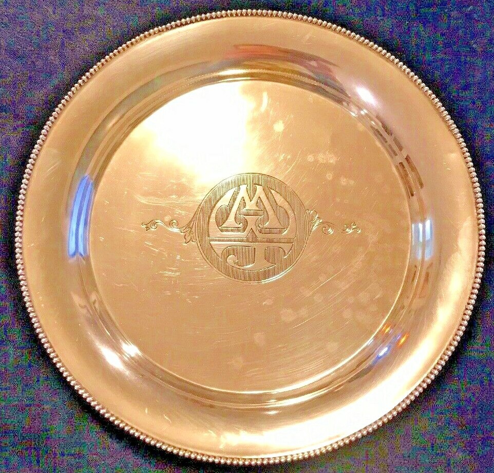 Sterling Silver Large Dish Monogrammed “MWJ”