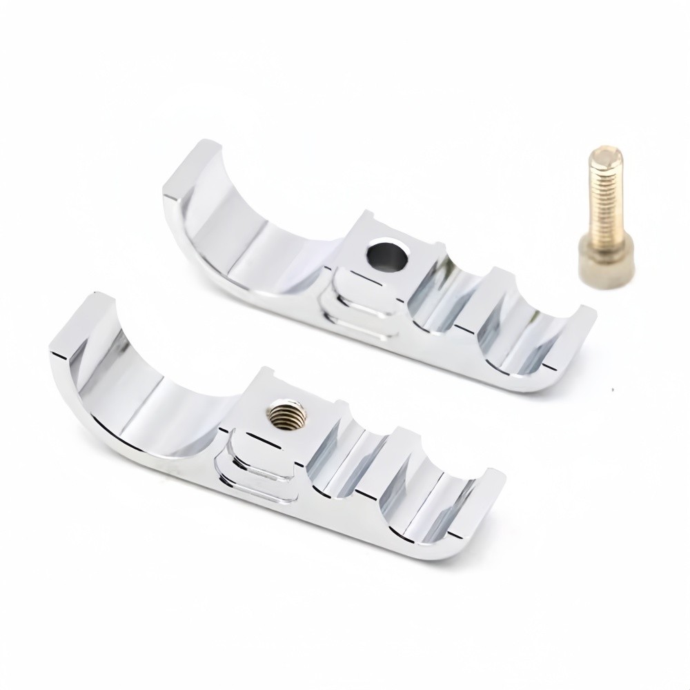 1 Inch Chrome Cable Clamp Bracket for Motorcycle Handlebars - Universal Fit