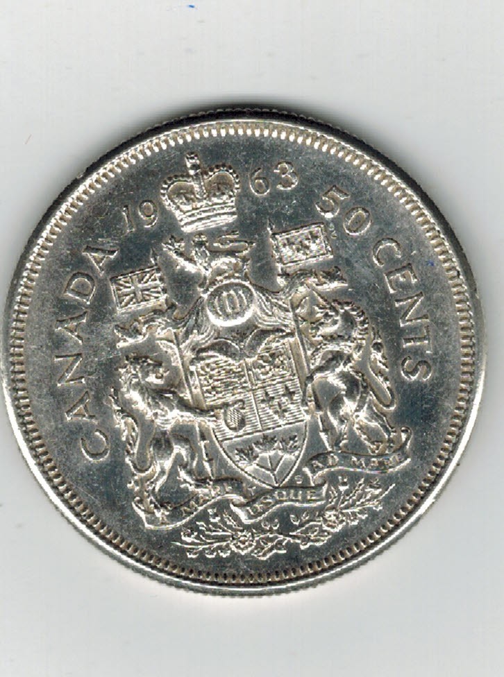 1963 Canadian SILVER  Half Dollar