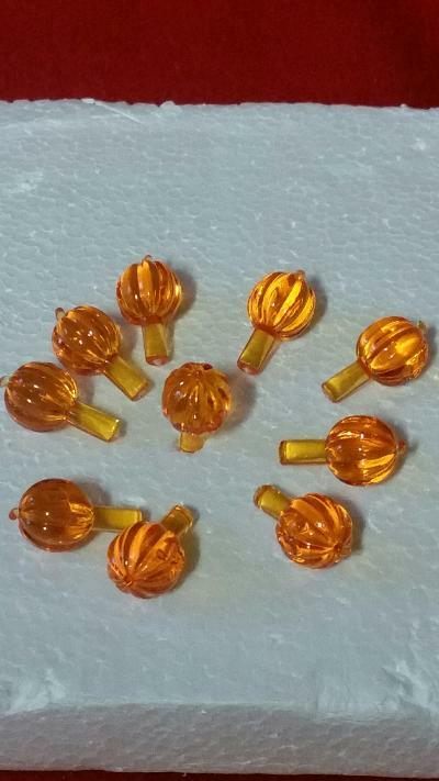 Halloween "Ceramic" Tree Lights~Plastic~ Orange Pumpkin Peg Lights (10)
