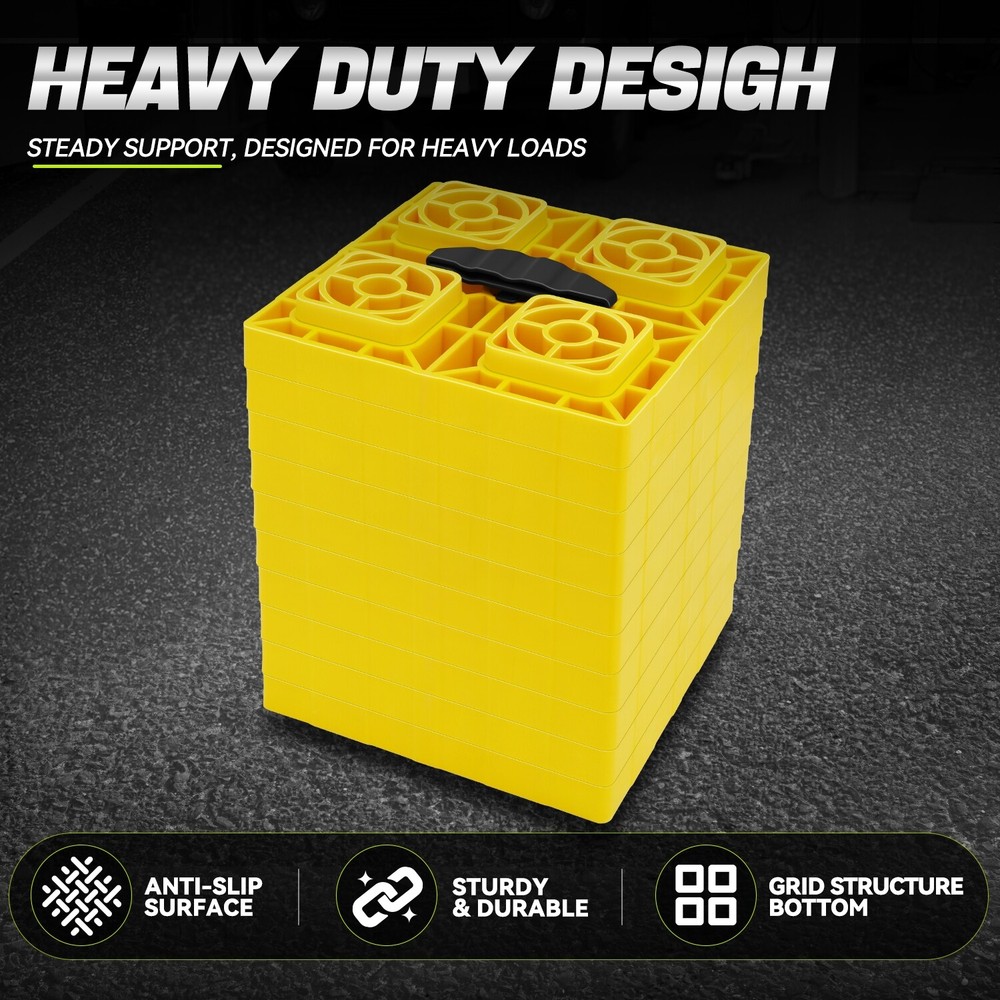 8.54"x 8.54"x 1" RV Leveling Blocks for Camper Cargo Bumper-Pull w/ Storage Bag