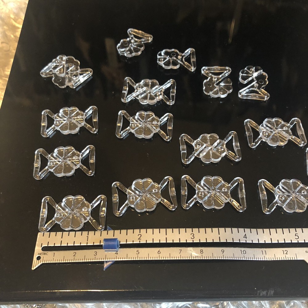 LOT 10 Sets BIKINI CLIPS HOOK SNAP PLASTIC CLASPS STRAP BRA FASTENER Breakaways