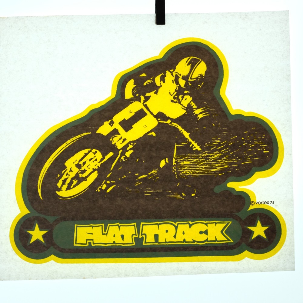 Authentic VINTAGE Flat Track  Heat Transfer Iron On