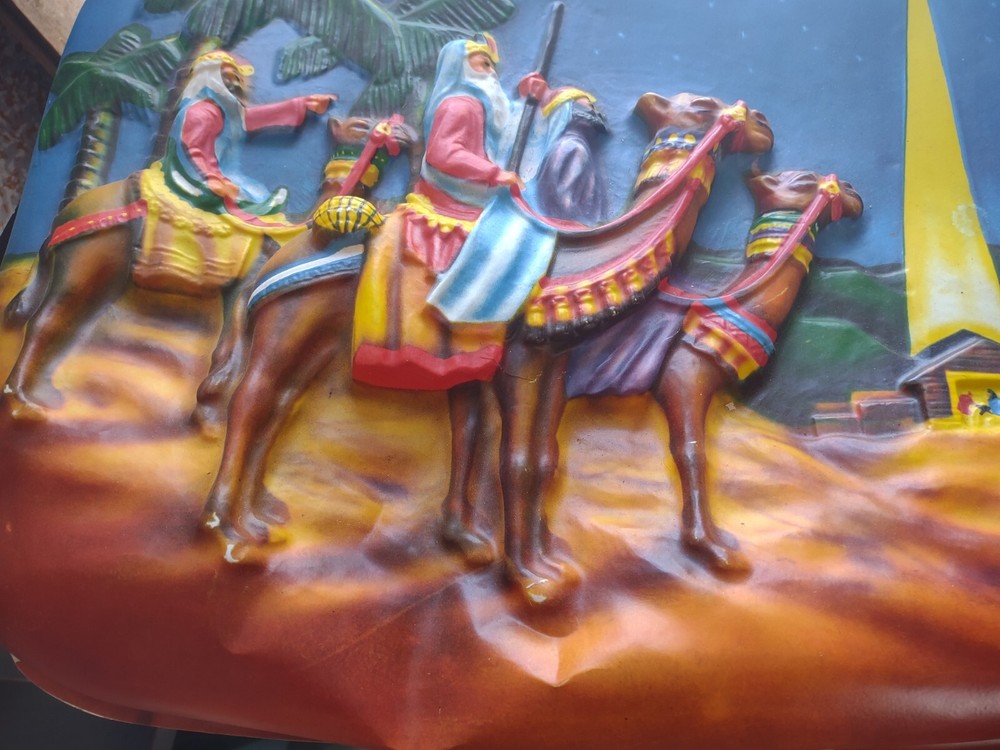 RARE Paramount #377 Three Wise Men Wall Lighted Plaque *Works *14" x 18" *READ
