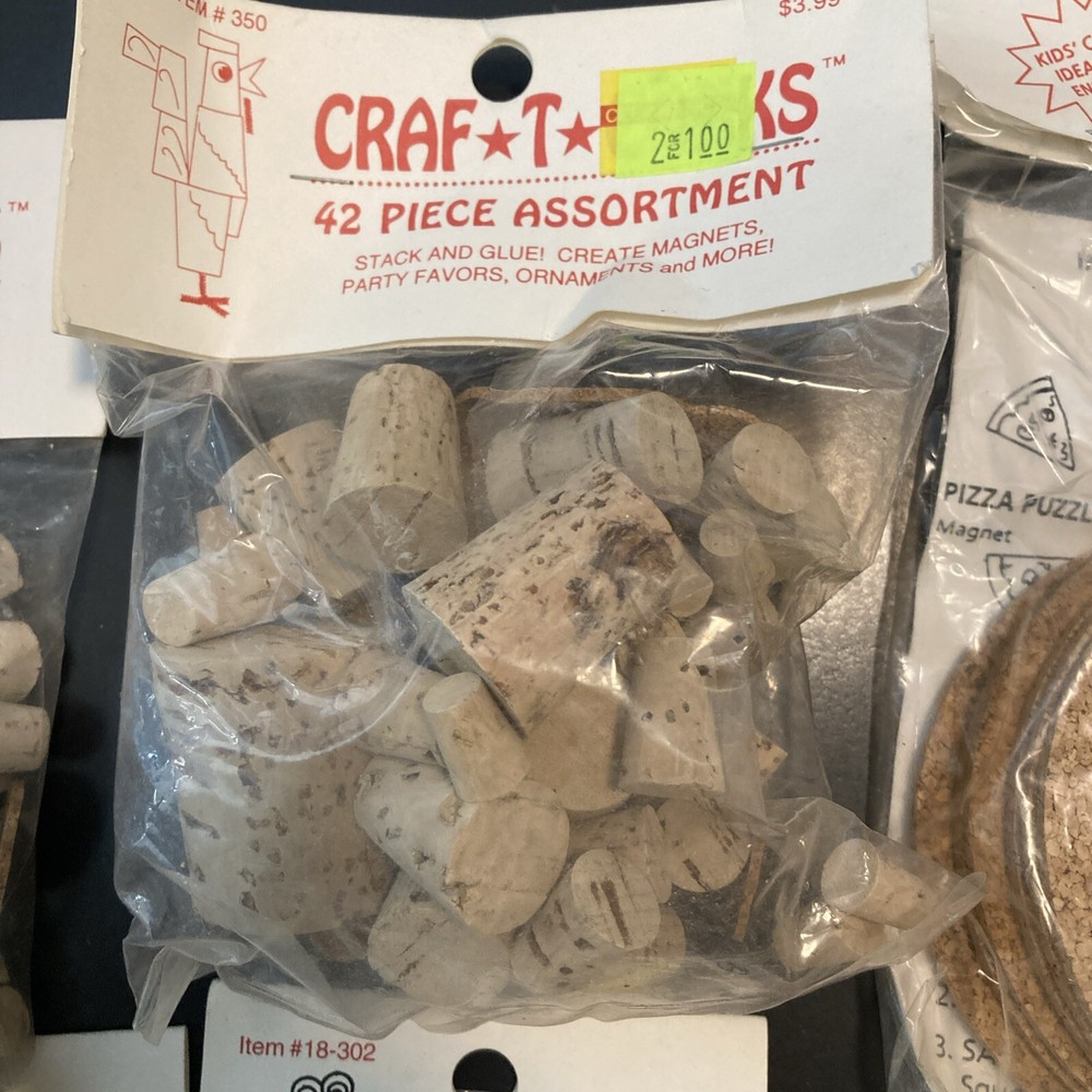 6 - Packs Misc Hearts & Crafts Corks - 150 Pieces