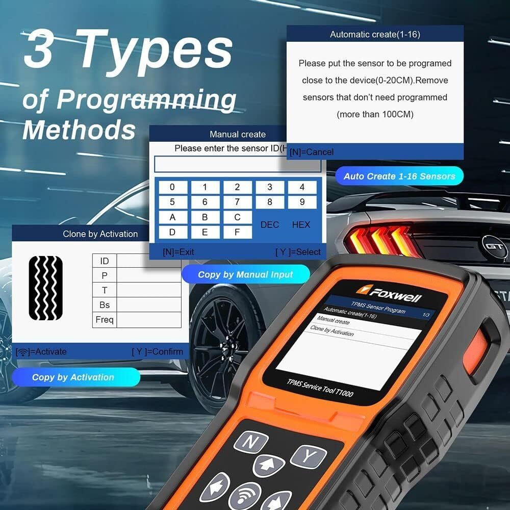 Foxwell T1000 TPMS Activation Programming Reset Tool Car Tire Pressure Sensor
