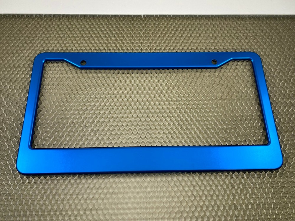 Anodized Aluminum CAR License Plate Frame - Blue