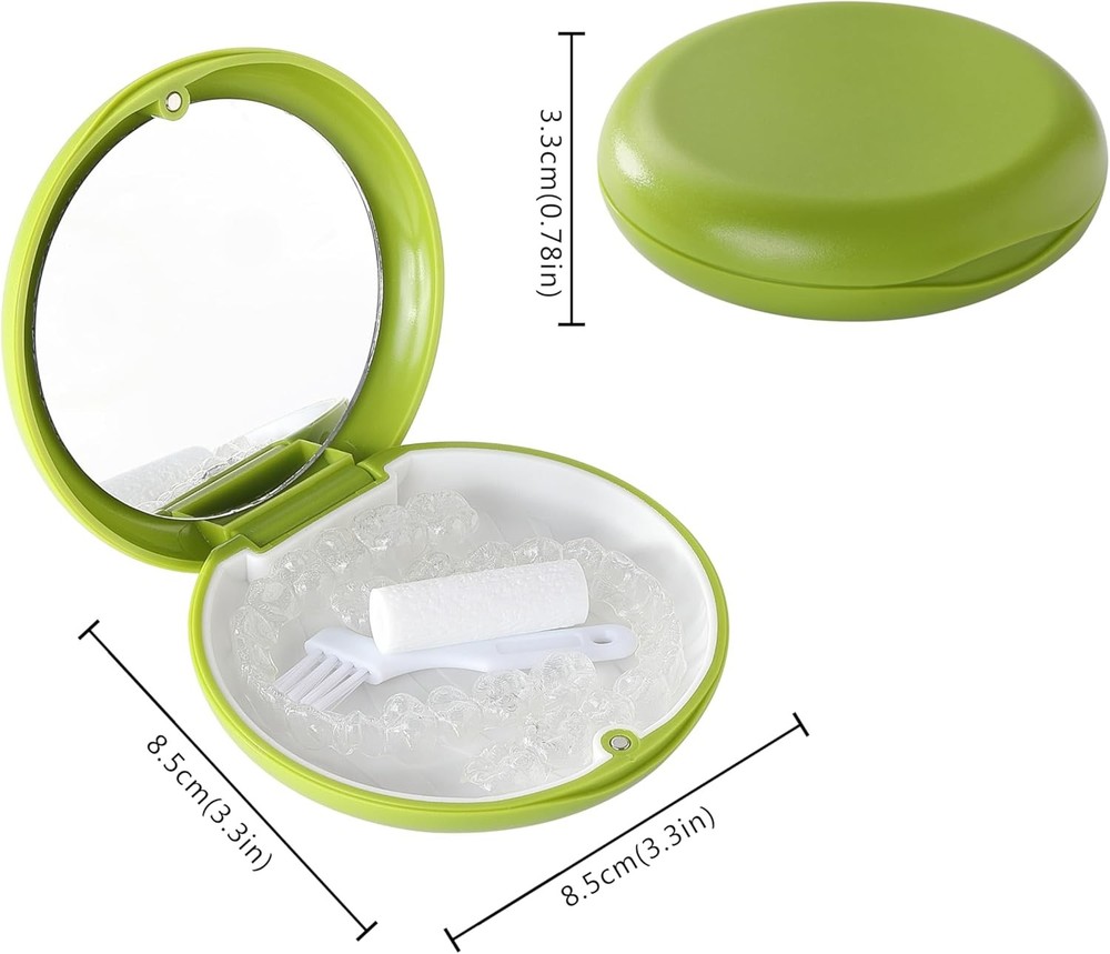 2 PCS Retainer Cases, Mouth Guard Case with Mirror, Compatible with...