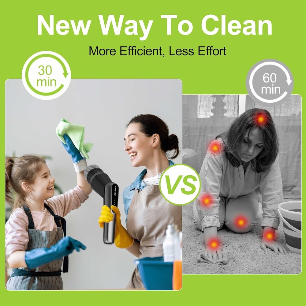 G2-Pro Durable Electric Spin Scrubber - Lightweight, Effortless Cleaning Aid