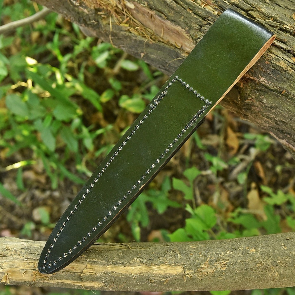 Custom Handmade Fix Double Edge Dagger Blade Leather Sheath Belt Loop