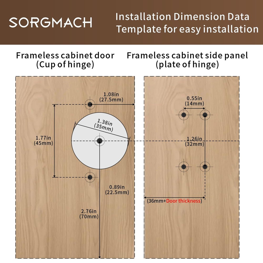 20 Pack Full Overlay Soft Close Cabinet Hinges 105° Frameless 3 Way Adjustabl...