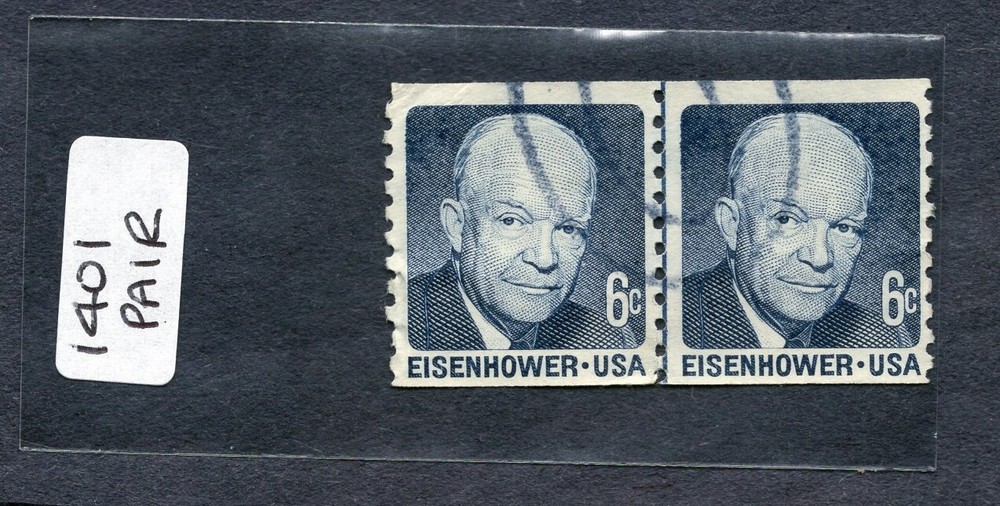 1970 Stamp #1401 Pair Dwight D. Eisenhower Used