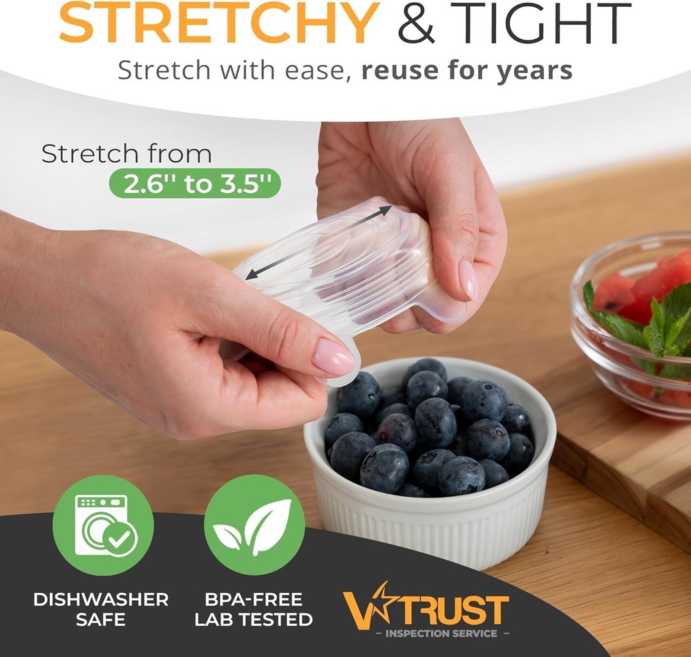 eusable Silicone Stretch Lids 6-Pack Small for Fresh Food Storage,