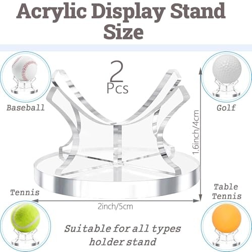 2Pcs Acrylic Baseball Holder Display Case Display for Balls Suitable for