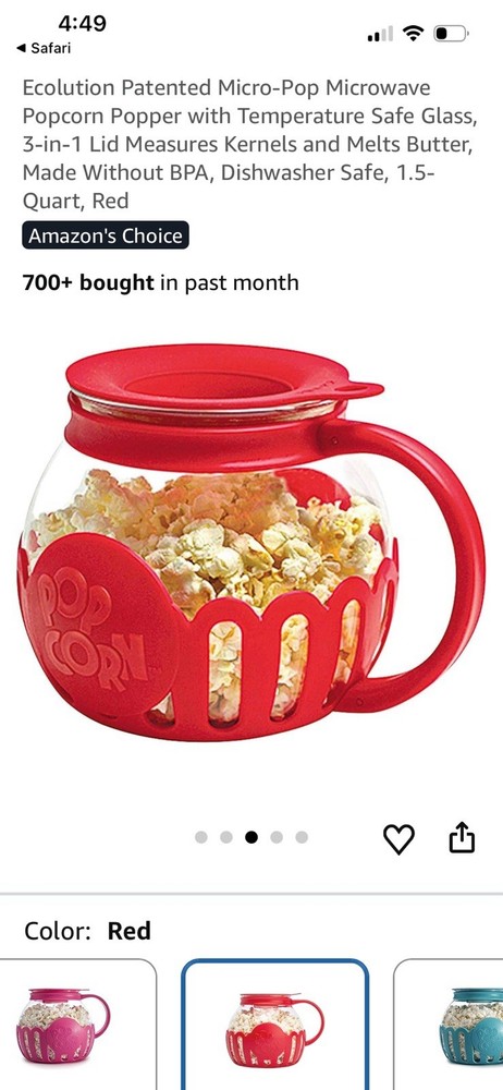 Evolution Patented Micro-pop Microwave Popcorn Popper, 1.5 Quart