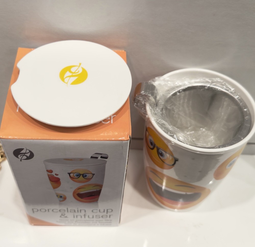 Doubled-walled Emoji Porcelain Cup & Infuser