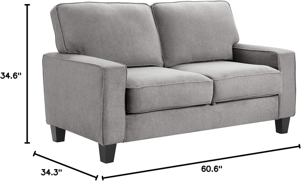 Palisades Gray Storage Loveseat - Stylish & Functional Seating Solution