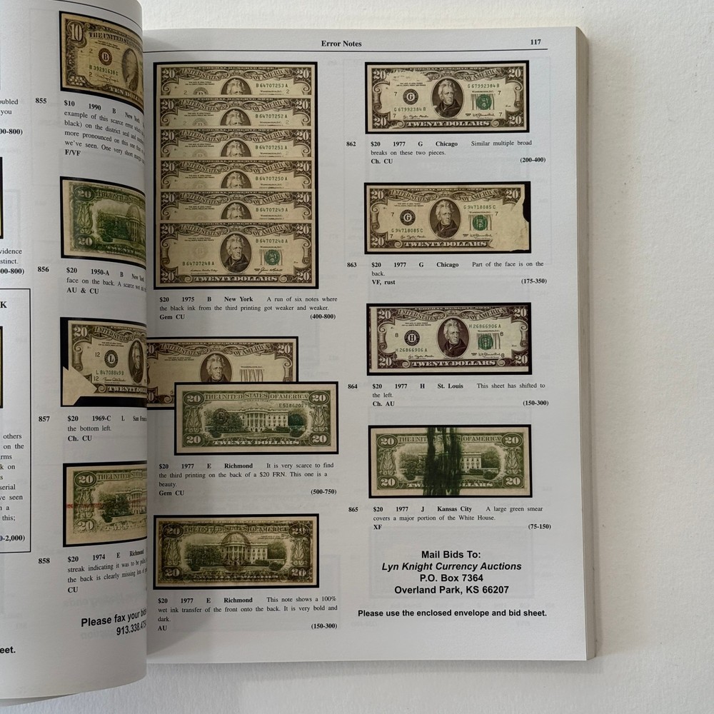 2008 Lyn Knight Catalog National Bank Notes Type Notes Errors Silver Certs 340pg