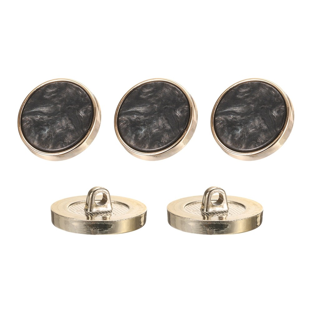 5Pcs Round Button, 23mm/0.9" Resin Decorative Pattern Button, Black
